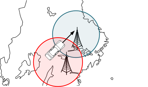 2 stycken FM radiosändare på lagom avstånd med lagom mycket överlapp